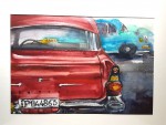 'Oldtimer' @ElianeKunnen - aquarel incl passe-partout, 70x50cm - verkocht