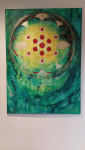 'Cosmic Teachings' @ElianeKunnen - acryl, 3D kader, zijkanten mee beschilderd, 100x140cm - 225€, incl ophangsysteem _ afwerking vernis