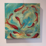 'Levenskracht' @ElianeKunnen - acryl, 3D kader, zijkanten mee beschilderd, 3D kader - 50x50cm - 175€, incl ophangsysteem _ afwerking gel medium & vernis - VERLAAGDE PRIJS