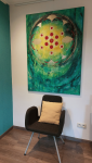 'Sacred Geometry' @ElianeKunnen - acryl, zijkanten mee beschilderd, 100x140cm - 250€, incl ophangsysteem _ afwerking vernis 