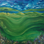 'Wuivende Stilte' @ElianeKunnen - acryl, 3D kader , zijkanten mee beschilderd, 50x50cm - 250€, incl ophangsysteem - afwerking vernis